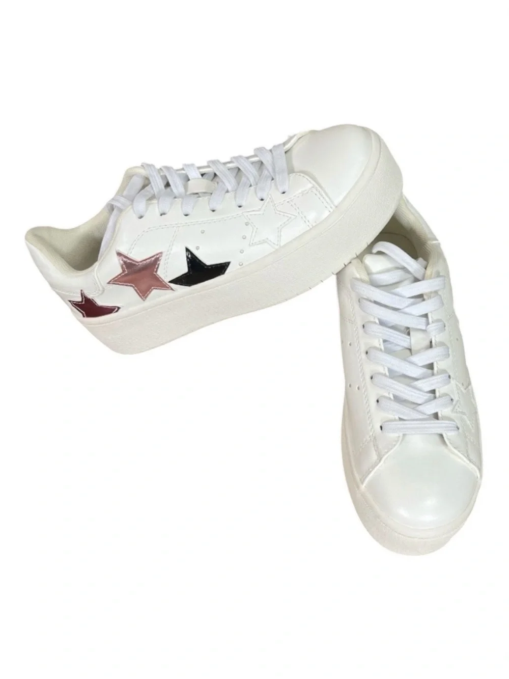 J. Adams Hero White Star Platform Sneakers NWOT Size 6.5